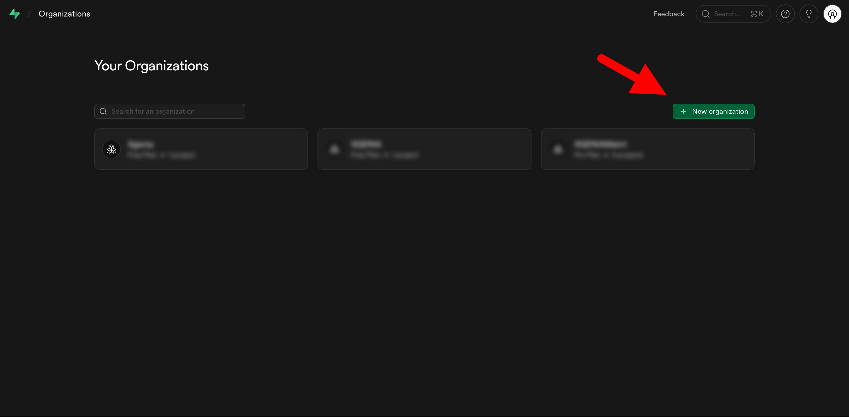  Supabase dashboard with "New Project" button highlighted