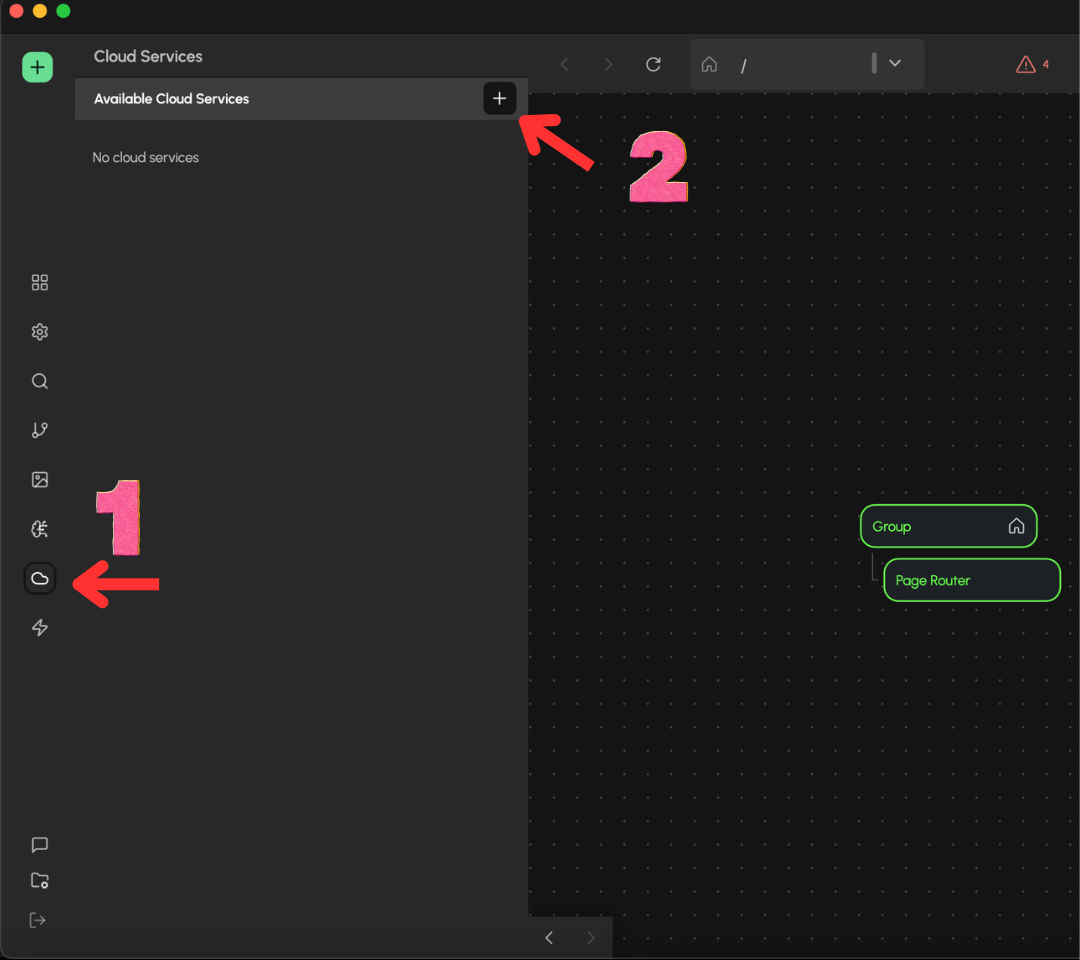 Cloud Service Panel Screenshot