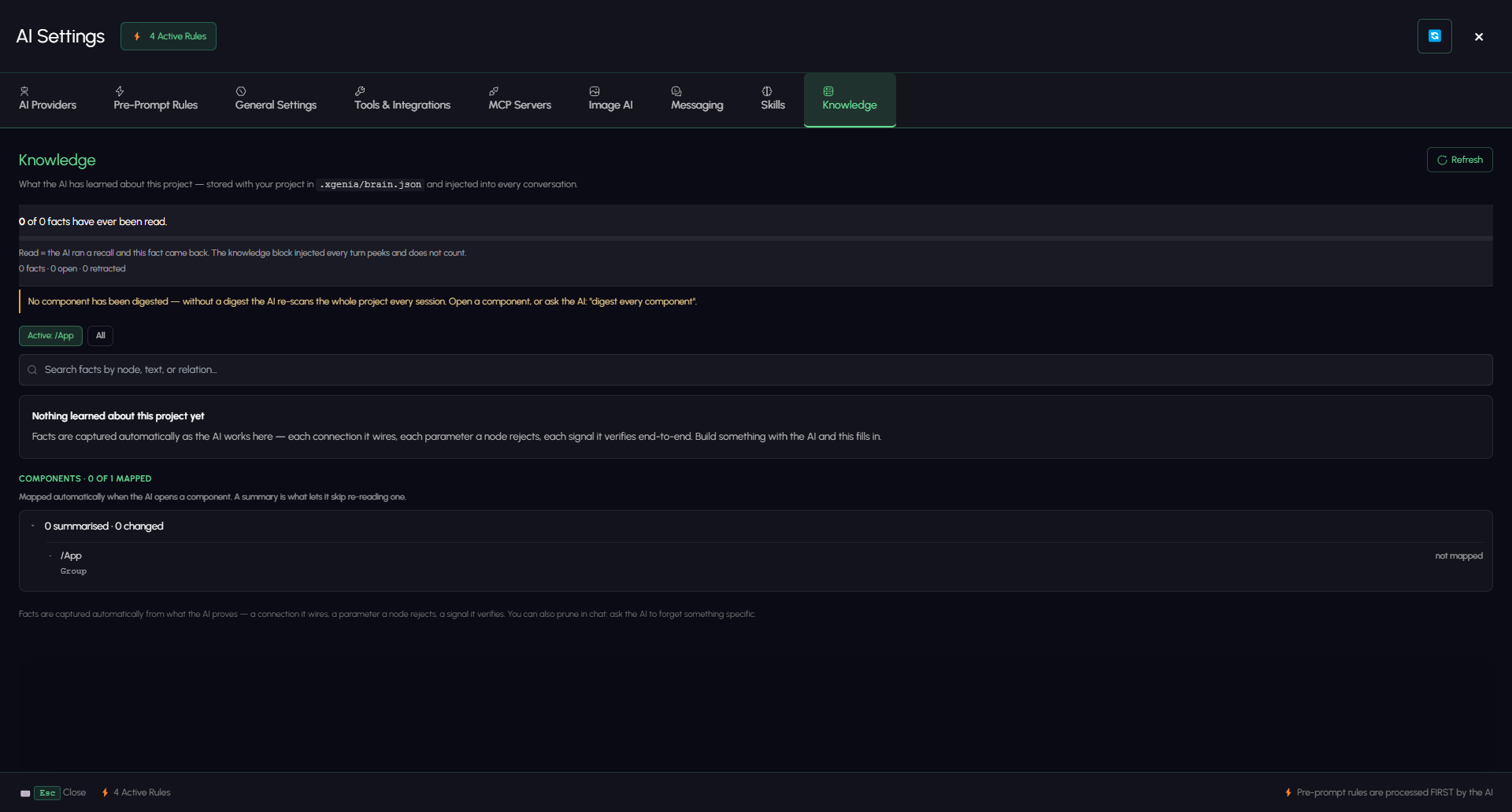 Knowledge tab