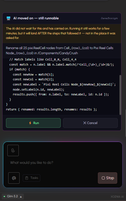 Code execution approval card