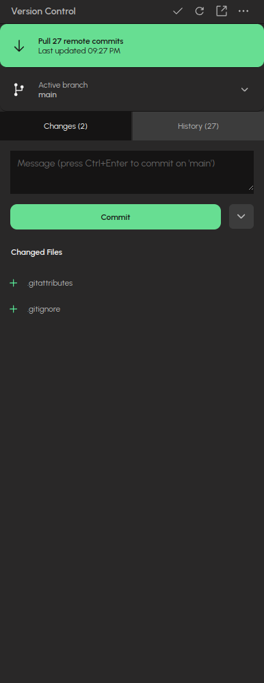 The Version control panel