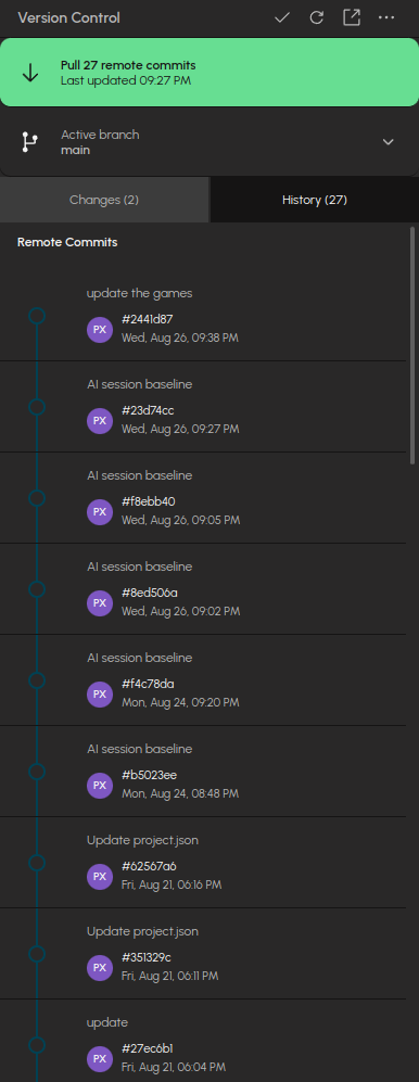 The History tab