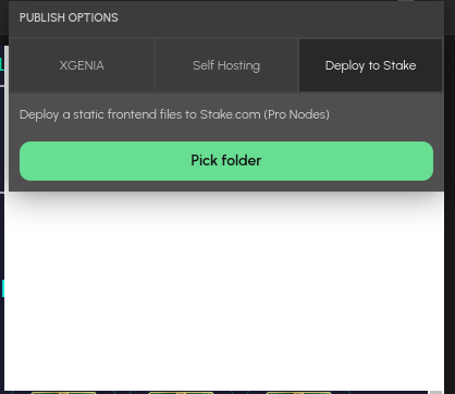 Deploy to Stake tab