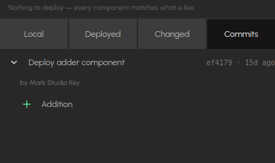 Commits tab
