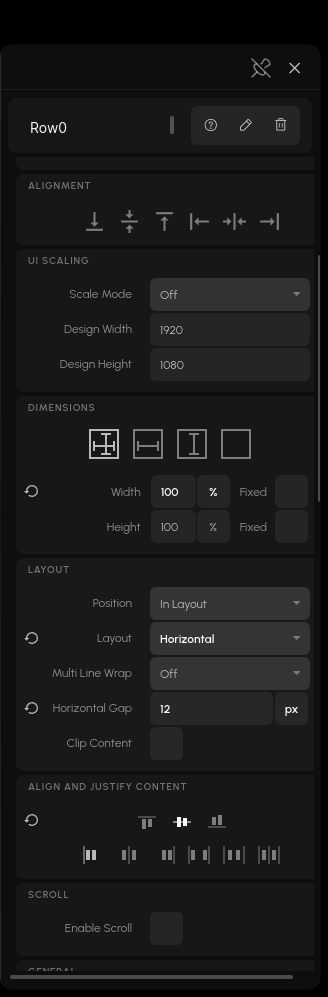 The UI Scaling section of a Group node's properties